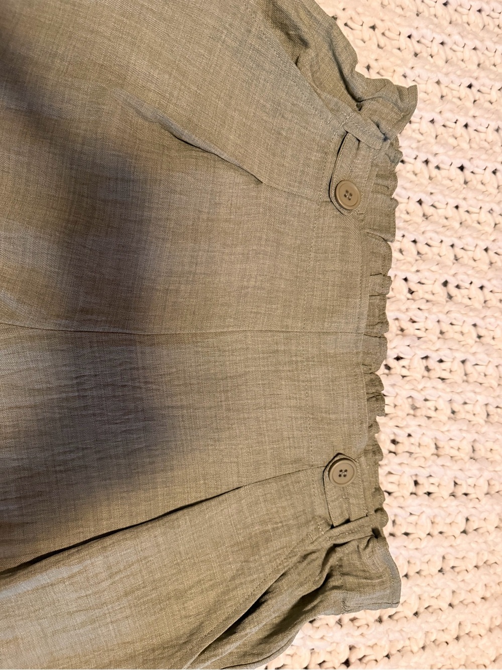 Max Studio London Olive Linen Blend Vest & Wide Leg Pant Set Top XL,Pants Large - Picture 9 of 13